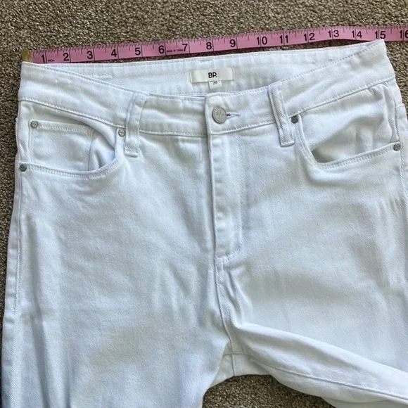 BP Nordstrom Raw Hem Skinny Size 29 High-Rise‎ Stretch White Distressed Jeans - Picture 9 of 10